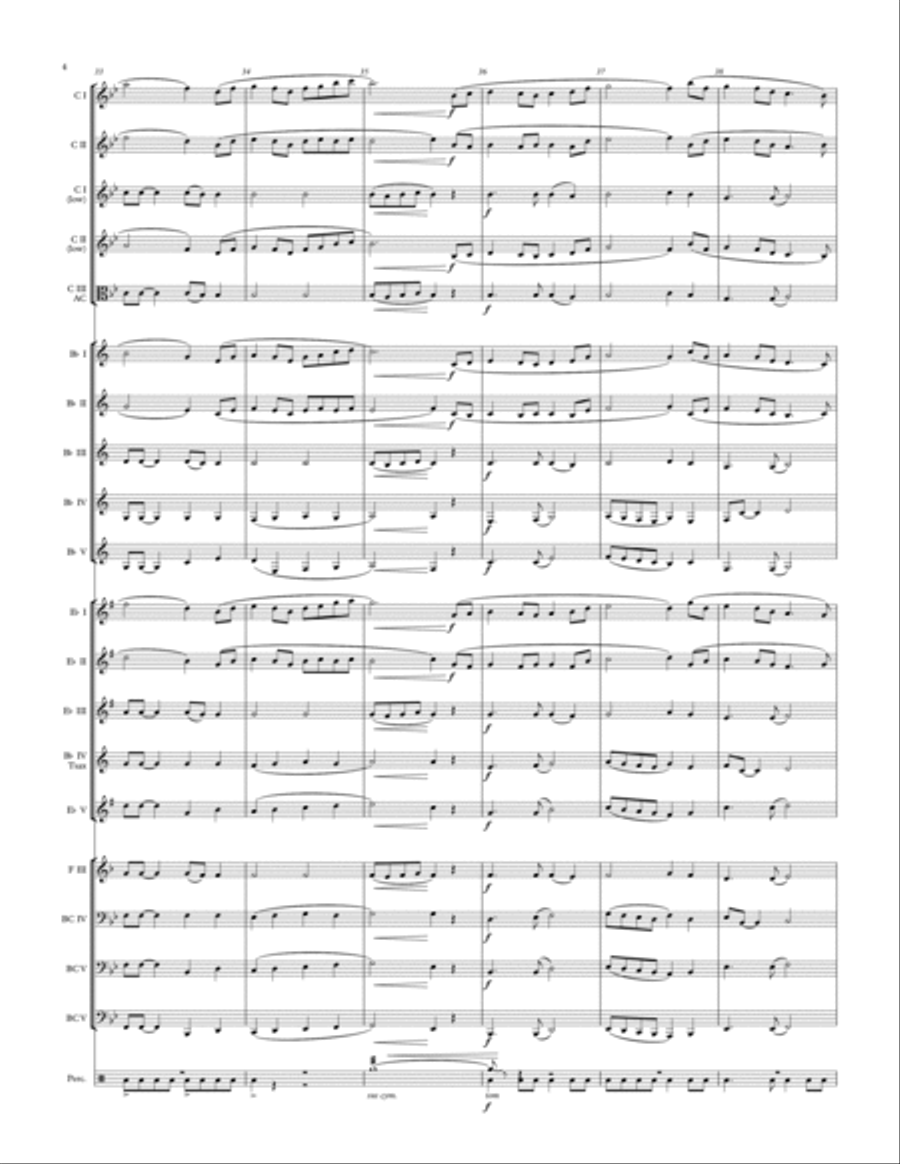 Down by the Salley Gardens - for adaptable quintet Concert Band scores gallery preview page 4