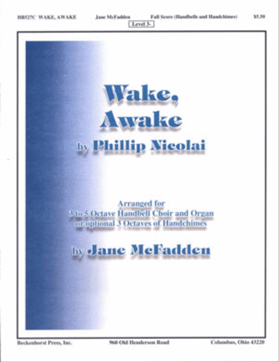 Wake, Awake - full score (handbells and handchimes) Handbell Choir scores gallery preview page 1