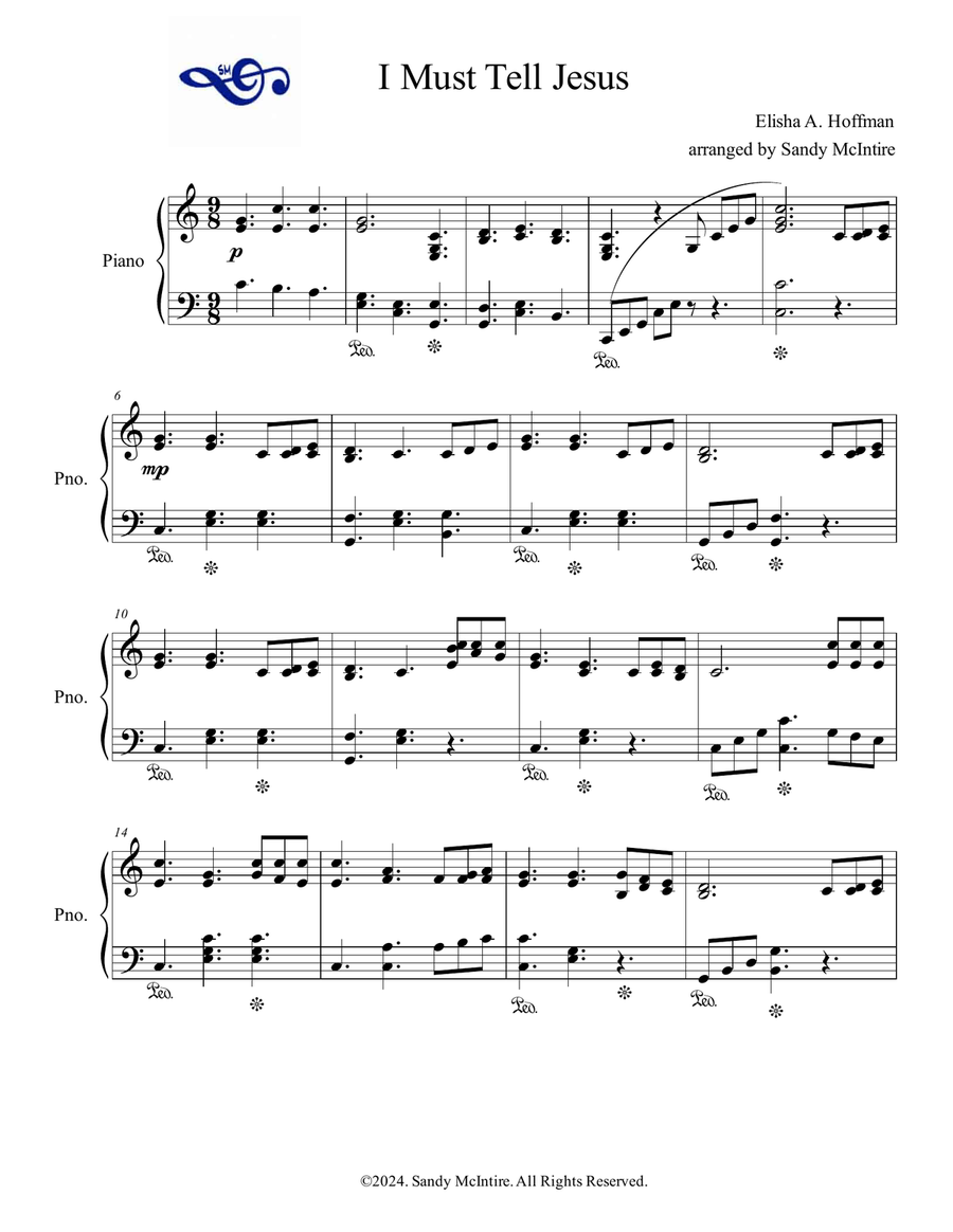 I Must Tell Jesus Piano Solo scores gallery preview page 2
