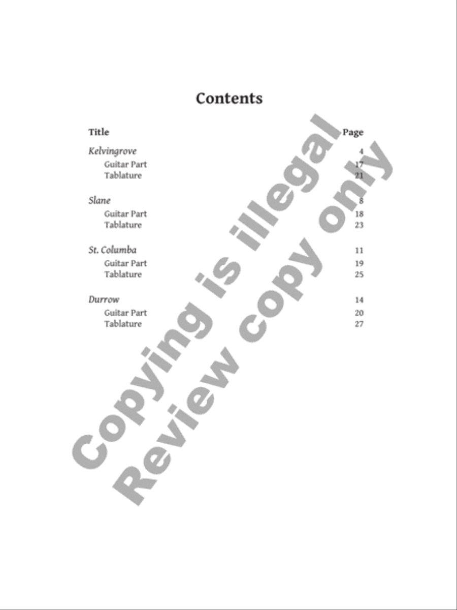 Four Celtic Preludes: Guitar and Organ or Piano Organ scores gallery preview page 3