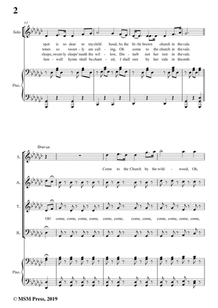 William S. Pitts-Little Brown Church,in G flat Major,for Voice and Piano image number null