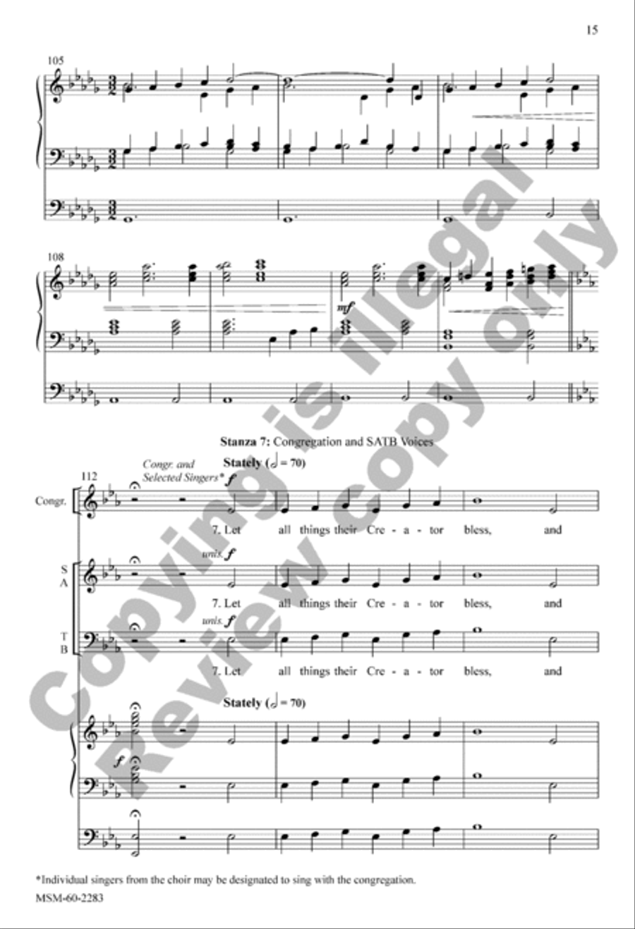 All Creatures of Our God and King (Choral Score) 4-Part scores gallery preview page 15