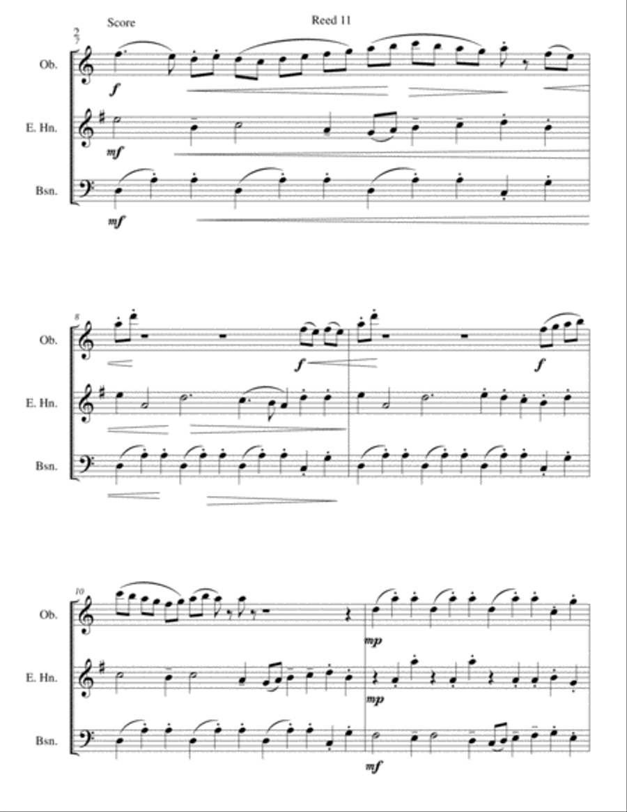 Reed 11 for double-reed trio (oboe, cor anglais, bassoon) Woodwind Trio scores gallery preview page 2