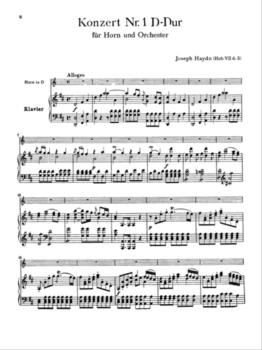 Horn Concerto No. 1 in D Major (Orch.) Small Ensemble scores gallery preview page 3