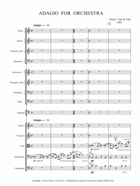 [Van de Vate] Adagio for Orchestra