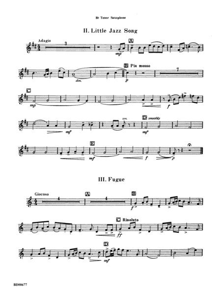 Brookshire Suite: B-flat Tenor Saxophone