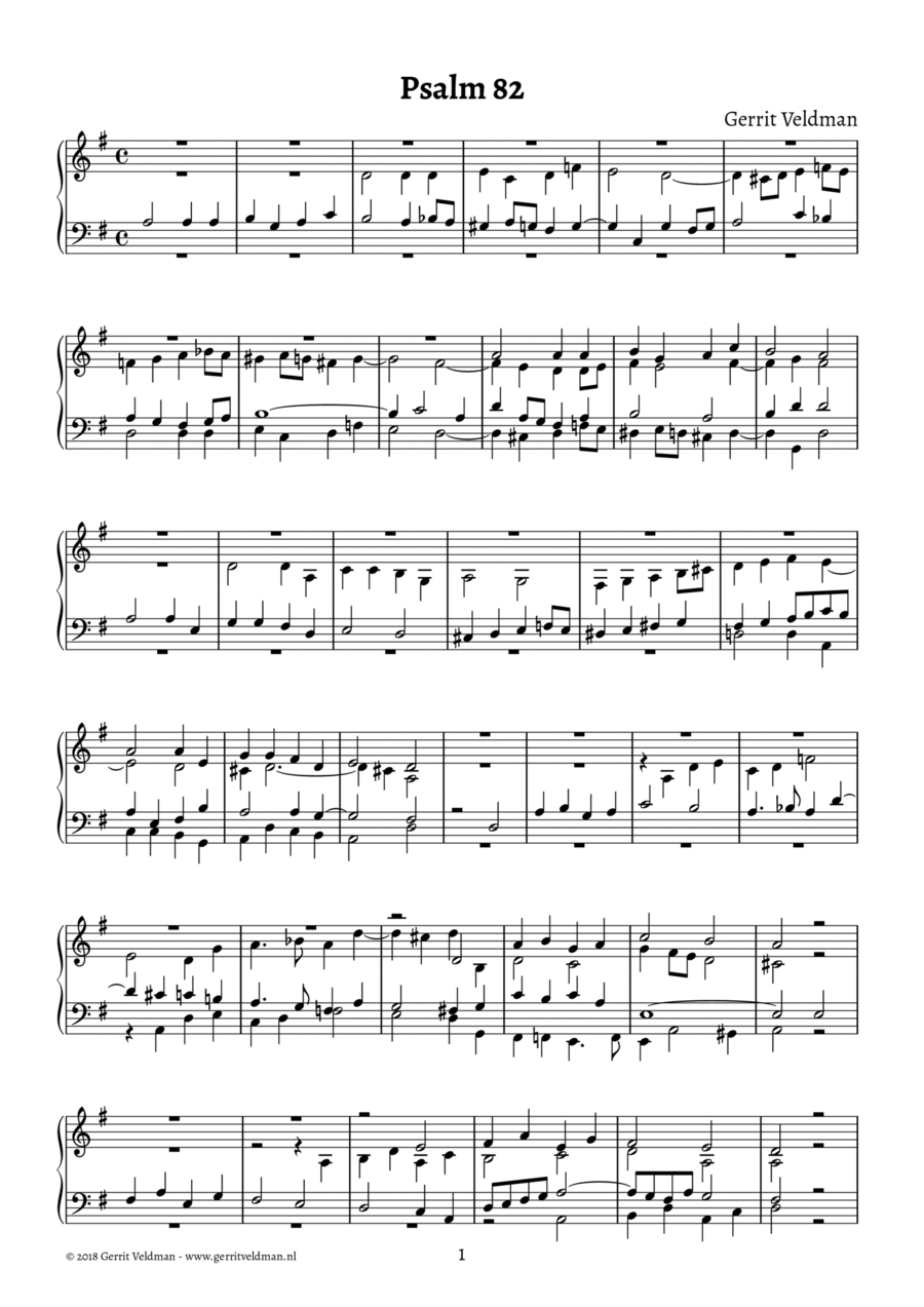 Psalm 82 (manualiter) Organ Solo scores gallery preview page 1