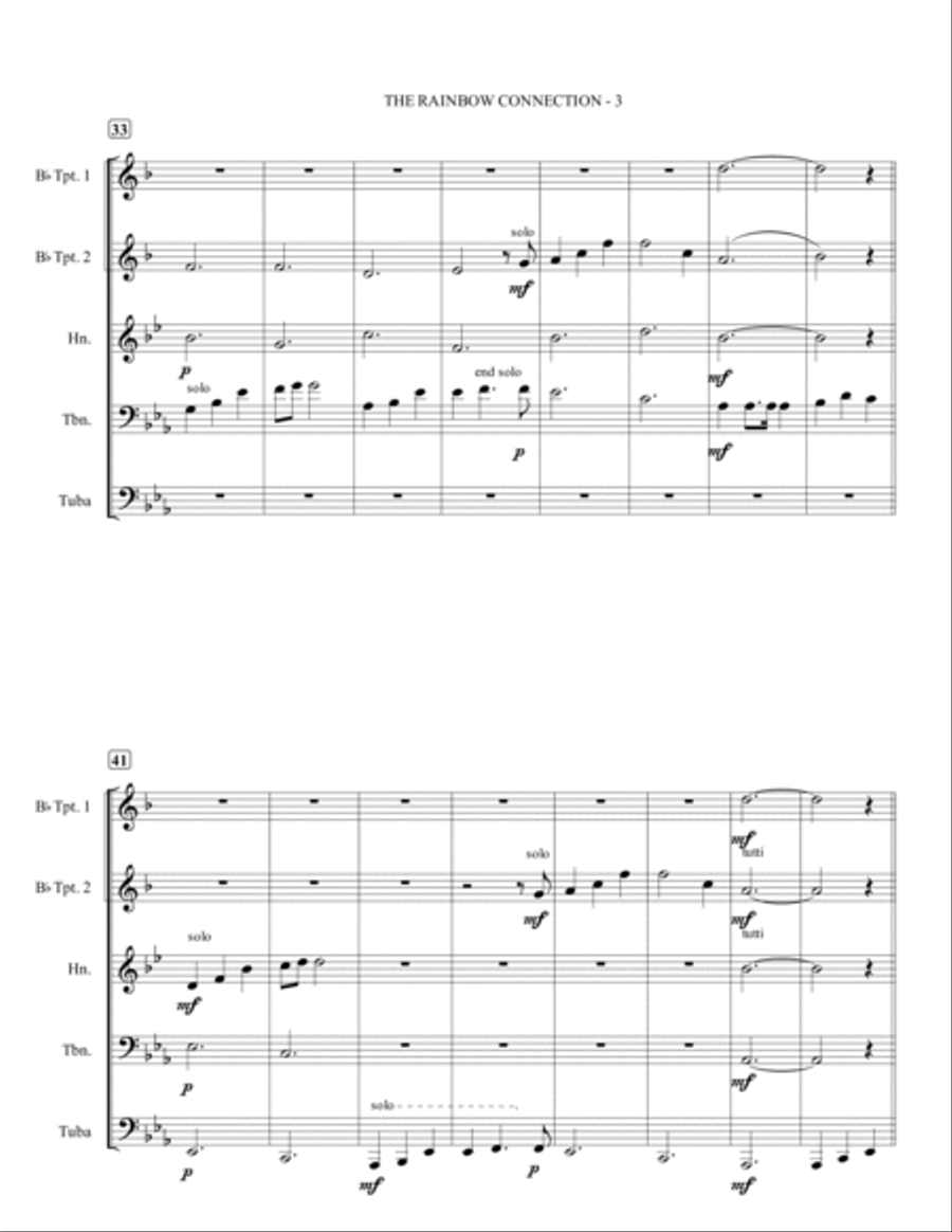 The Rainbow Connection Brass Ensemble scores gallery preview page 4