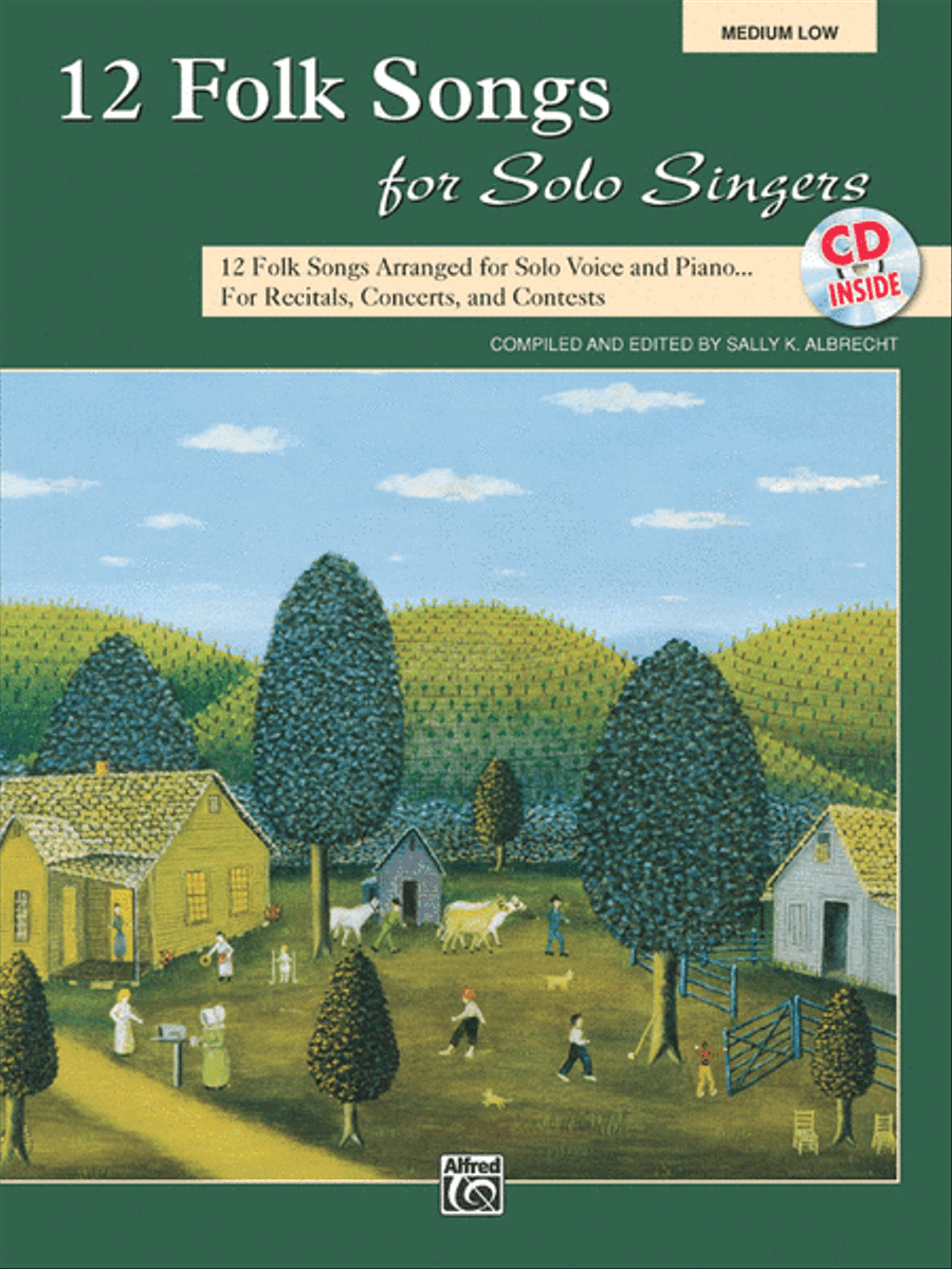 12 Folk Songs for Solo Singers Piano Accompaniment scores gallery preview page 1