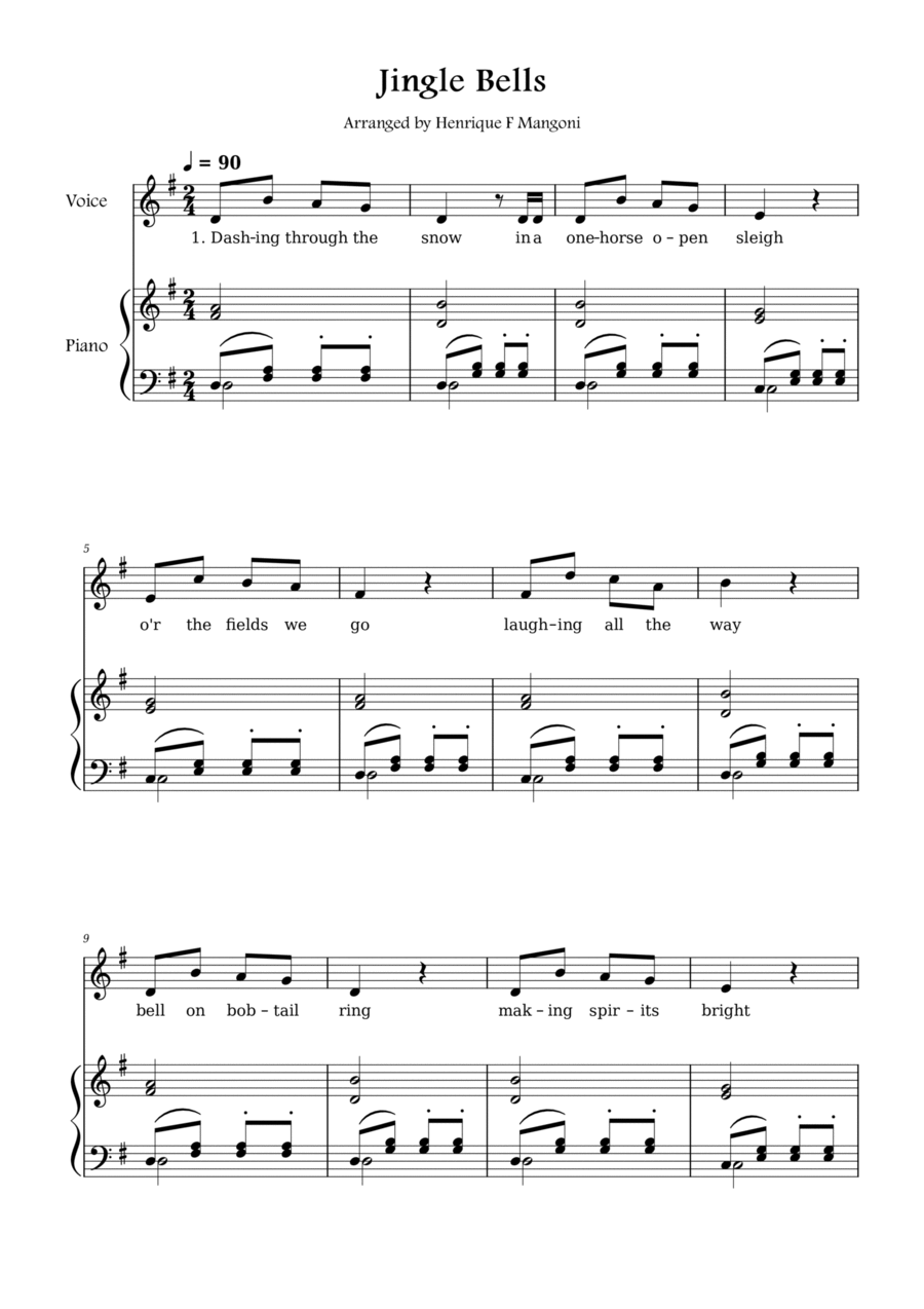 Jingle Bells Voice scores gallery preview page 1