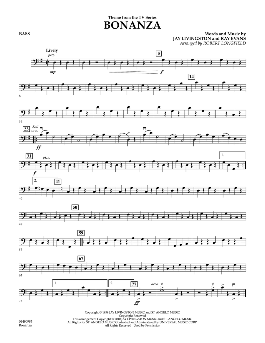 Bonanza - String Bass Orchestra scores gallery preview page 1