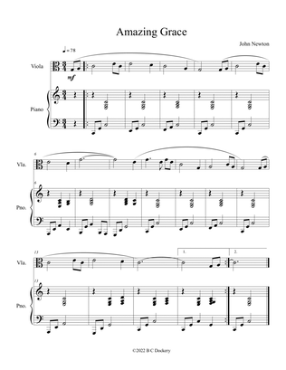 Amazing Grace (Solo Viola with Piano Accompaniment)