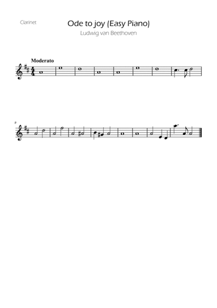 Ode To Joy - Easy Woodwind Quintet w/ Chords image number null
