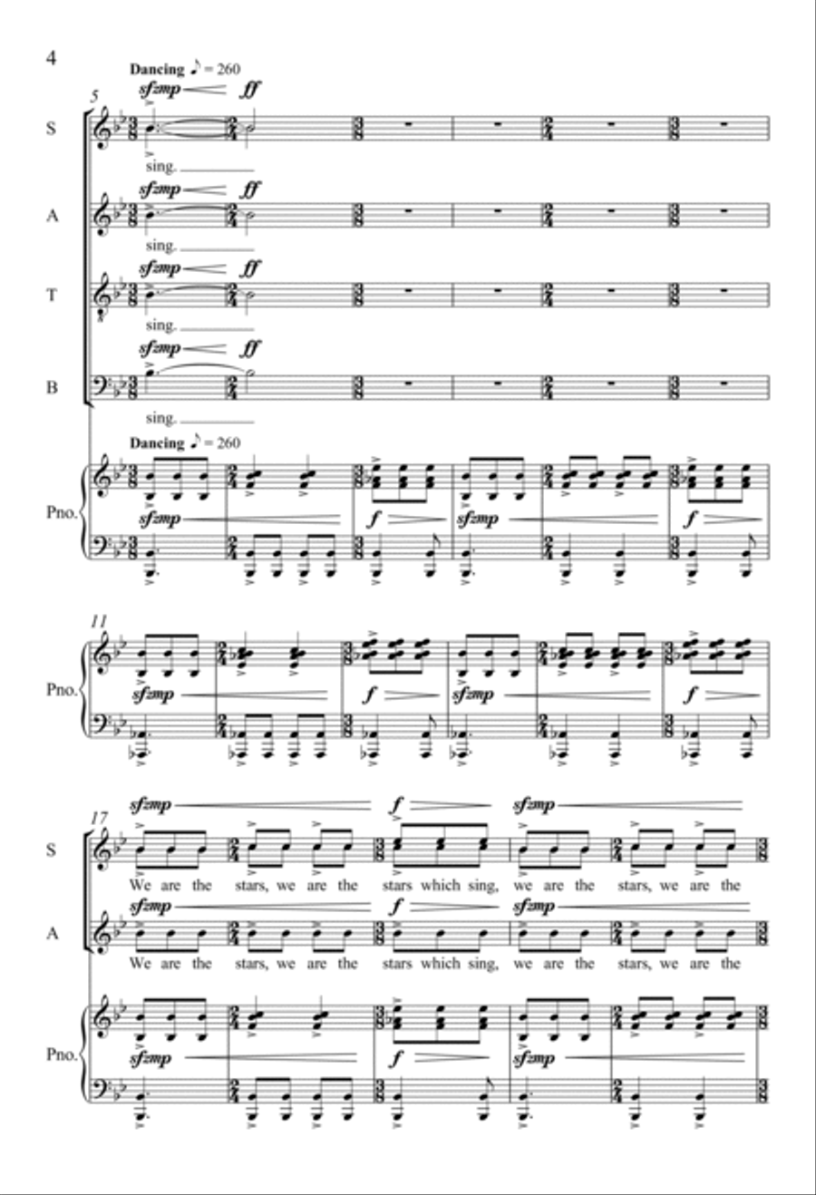 We Are the Stars from Stargazing 4-Part scores gallery preview page 3