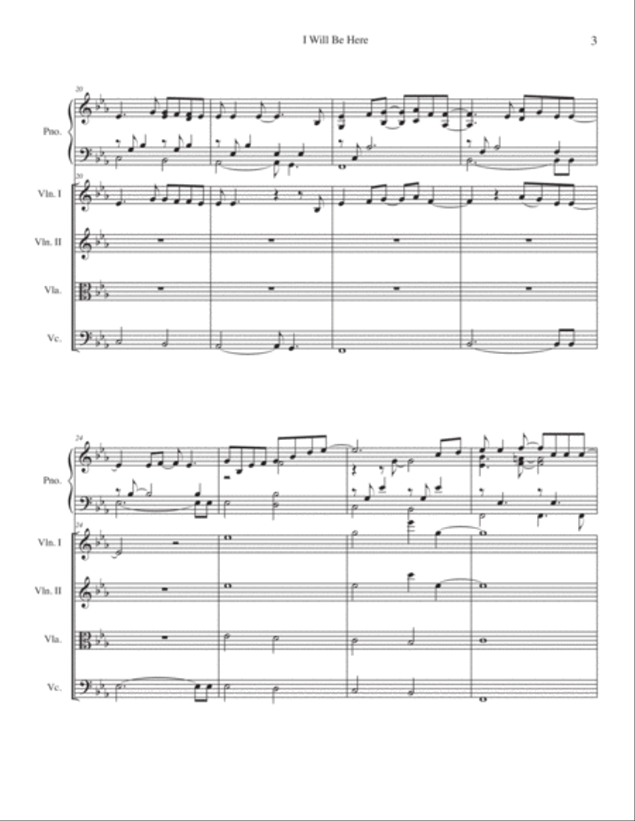 I Will Be Here Small Ensemble scores gallery preview page 4