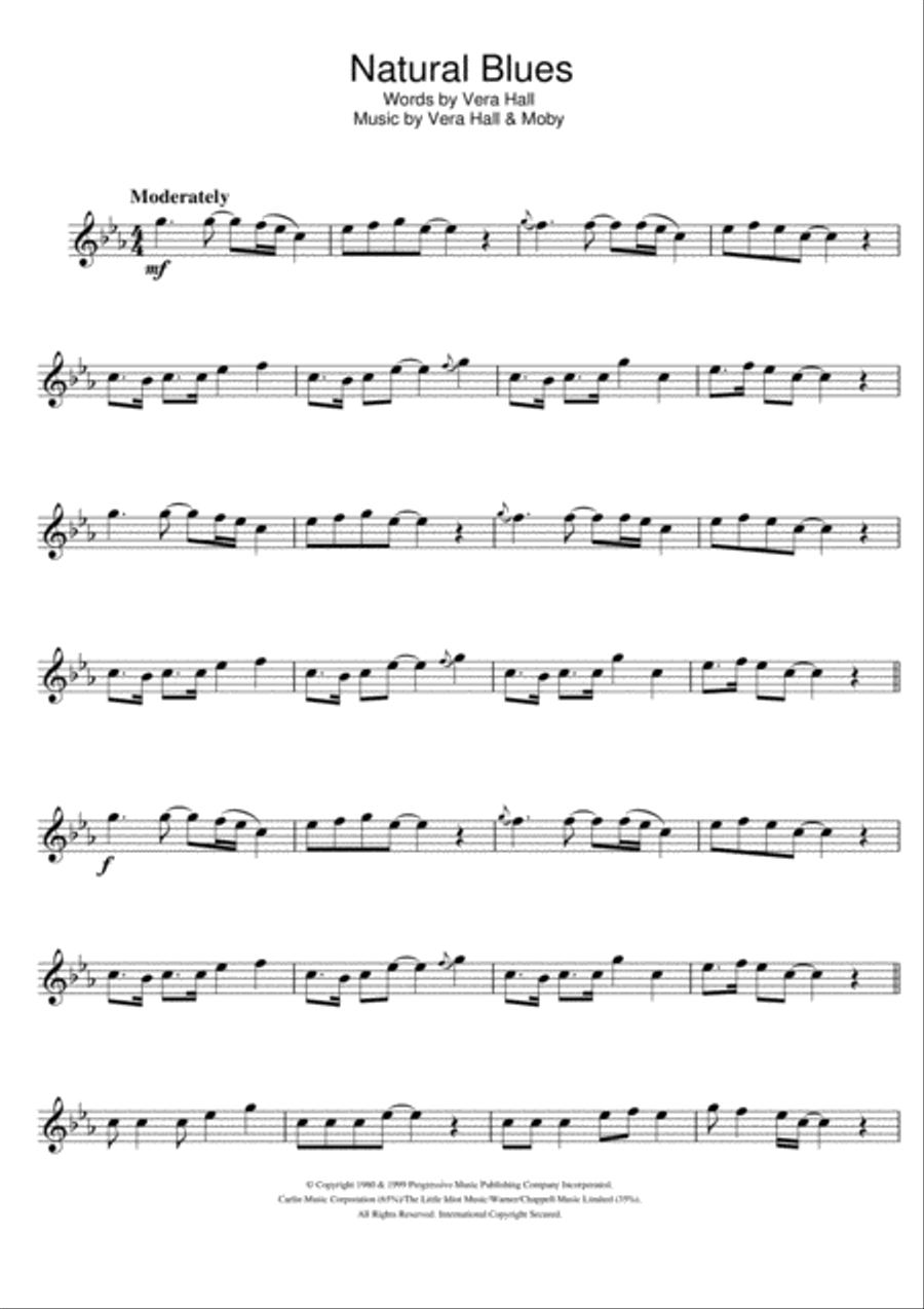 Natural Blues Flute Solo scores gallery preview page 1