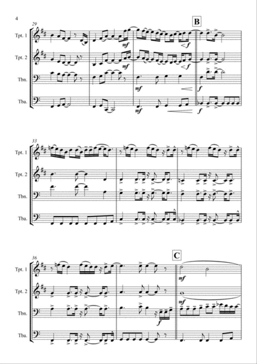 Always Remember Us This Way Brass Ensemble scores gallery preview page 6