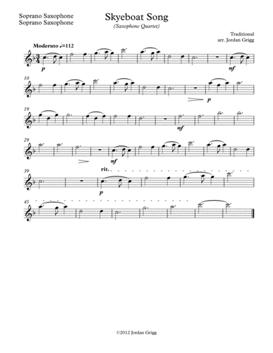 Skyeboat Song (Saxophone Quartet) image number null