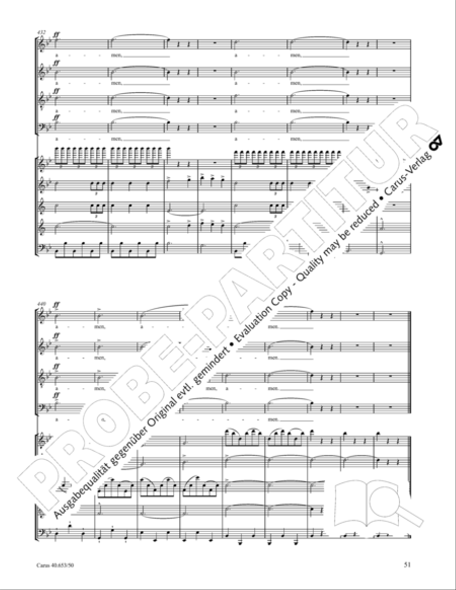 Mass in D Major (Missa in D) 4-Part scores gallery preview page 52