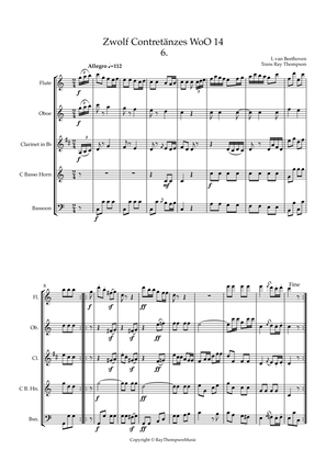 Beethoven: Zwölf Contretänzes (Twelve Countredances) WoO 14 No.6 - wind quintet