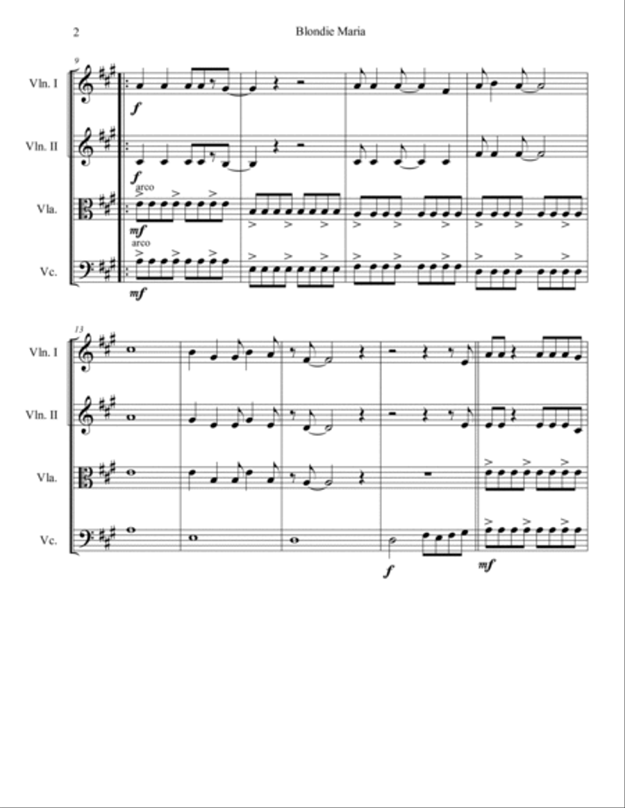 Maria String Quartet scores gallery preview page 2