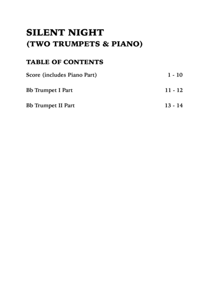Silent Night (Trio for Two Trumpets and Piano) image number null