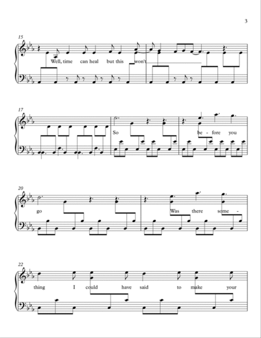 Before You Go Piano Solo scores gallery preview page 3