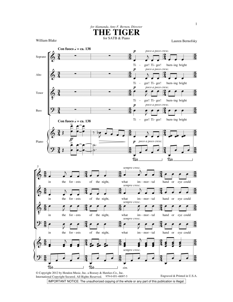 The Tiger 4-Part scores gallery preview page 1