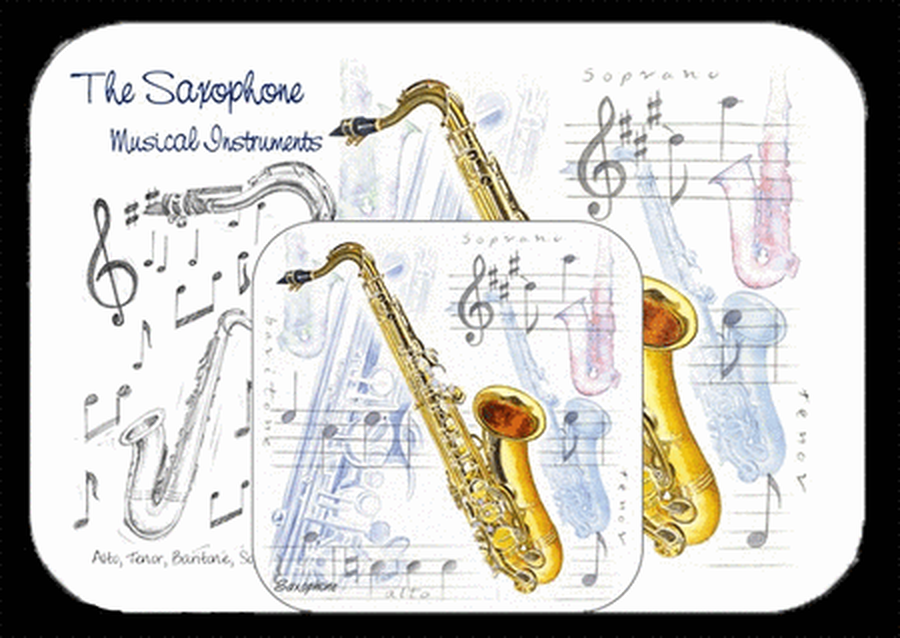 Placemat And Coaster Set - Saxophone