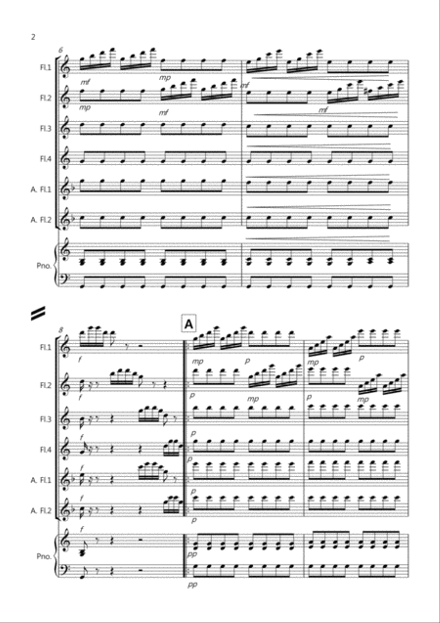 Zadok the Priest for Flute Quartet Flute Quartet scores gallery preview page 2