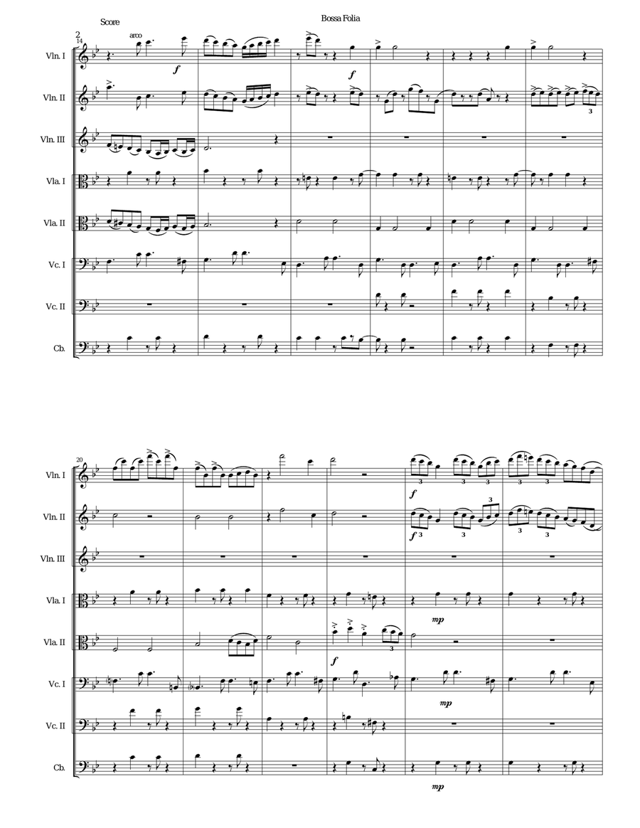 Bossa Folia for string orchestra String Orchestra scores gallery preview page 2