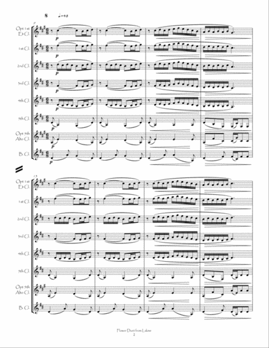 Flower Duet from Lakme for Clarinet Choir Clarinet Choir scores gallery preview page 5