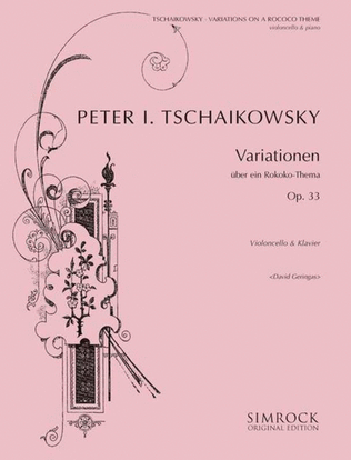 Book cover for Variations On Rococo Theme Op 33 Cello/Piano