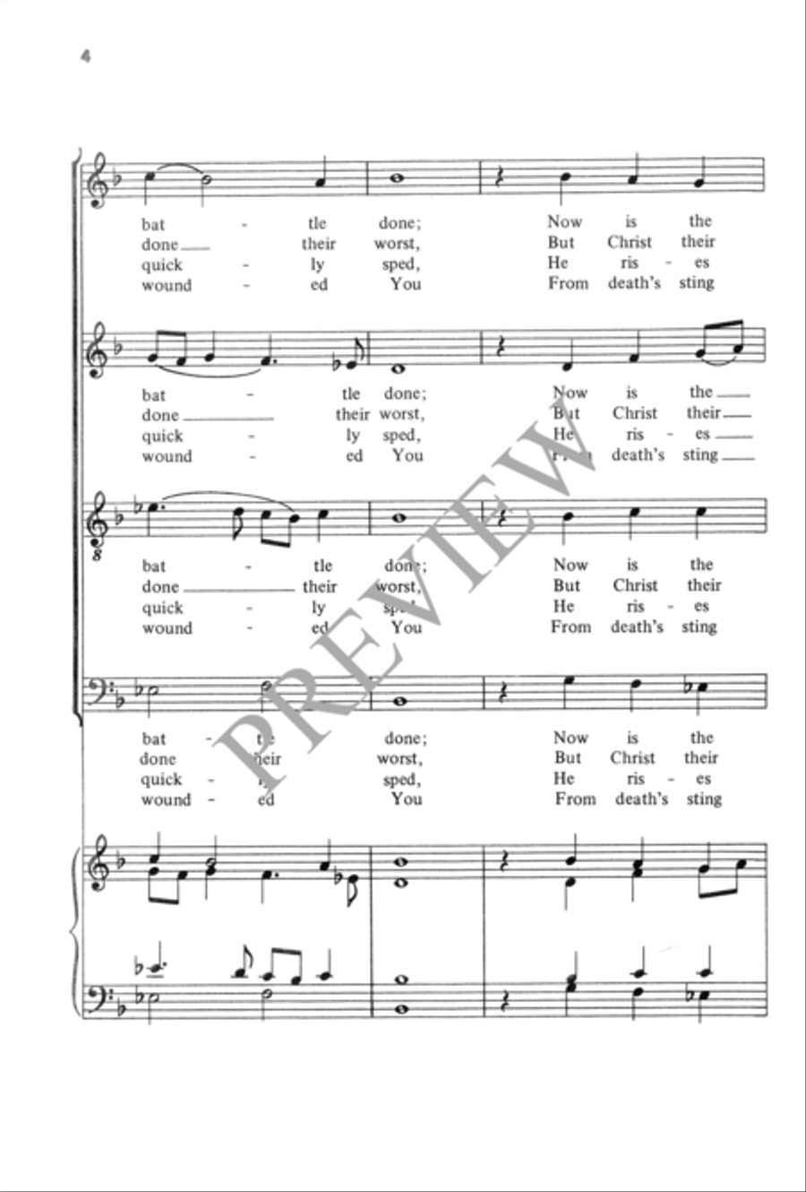 The Strife Is O'er, the Battle Done 4-Part scores gallery preview page 5