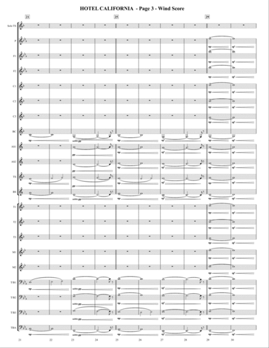Hotel California Marching Band scores gallery preview page 3