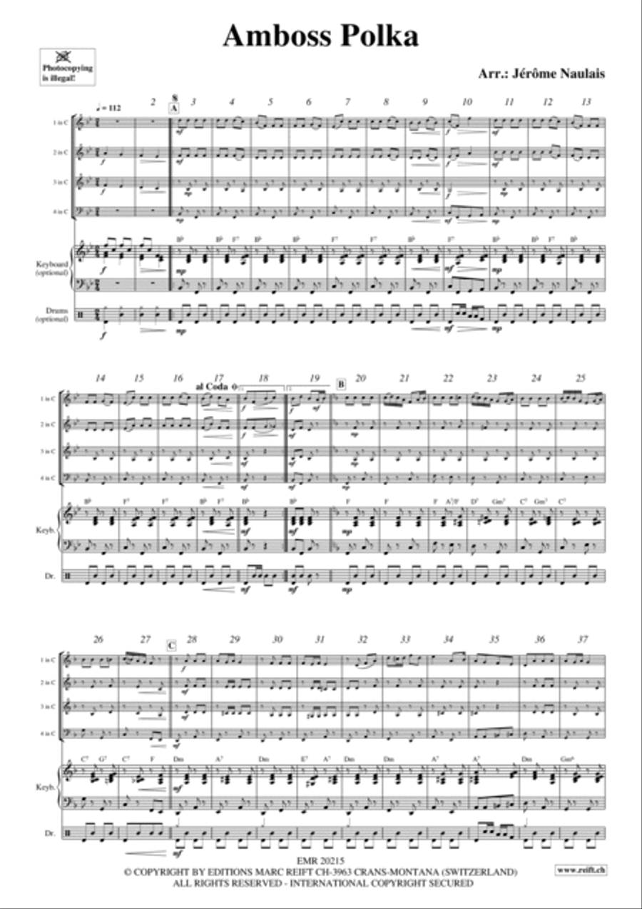 Amboss Polka Woodwind Quartet scores gallery preview page 2