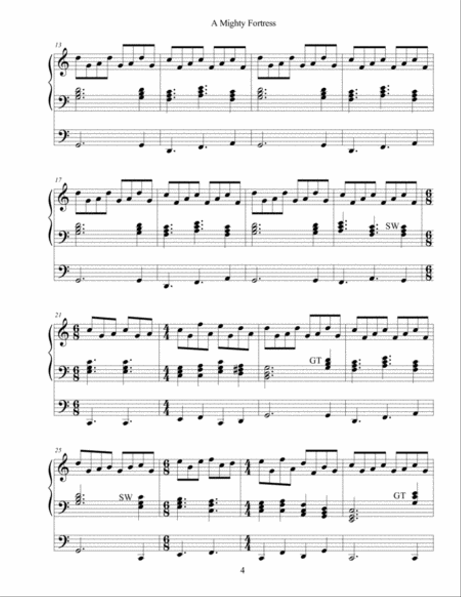 Partita on A Mighty Fortress Organ Solo scores gallery preview page 5
