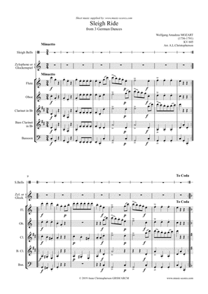 Sleigh Ride - Flute, Oboe, Clarinet, Bass Clarinet, Bassoon, Timpani, Sleigh Bells, Xylophone/Glocke