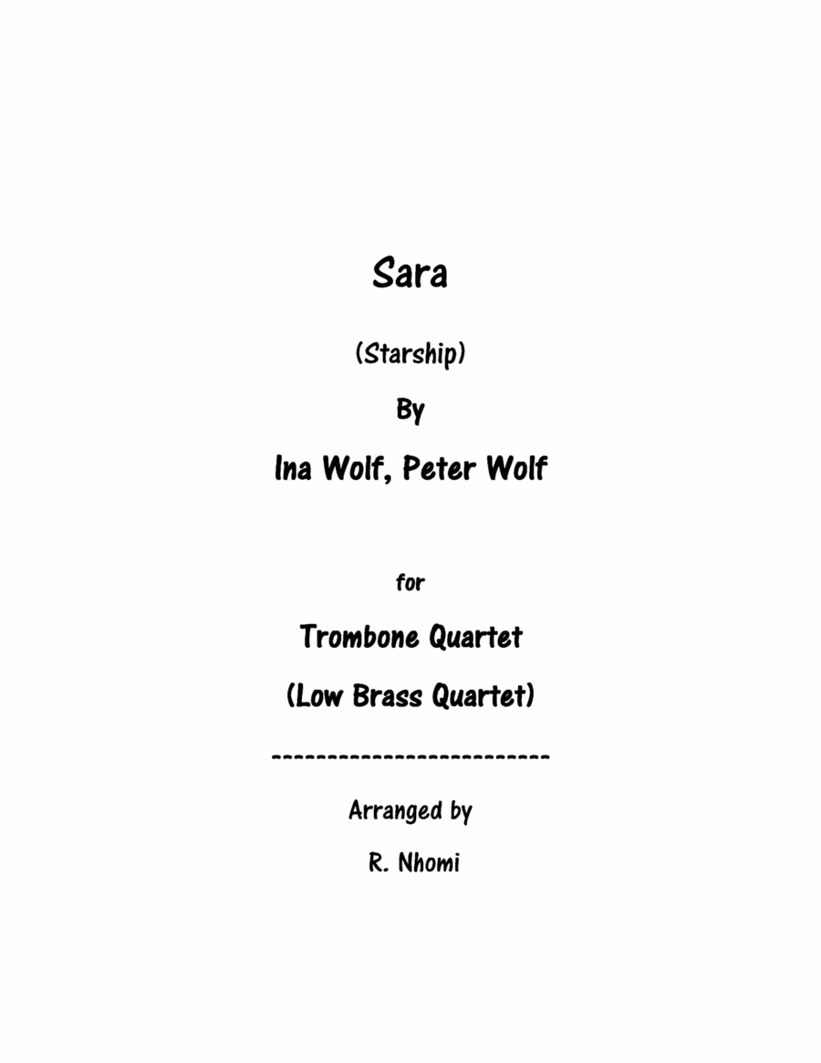 Sara Sara Euphonium scores gallery preview page 1