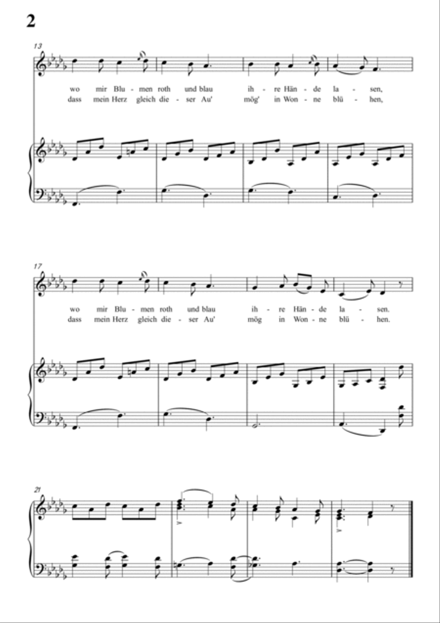 Schubert-Minnelied in bD for Vocal and Piano Piano, Vocal scores gallery preview page 3