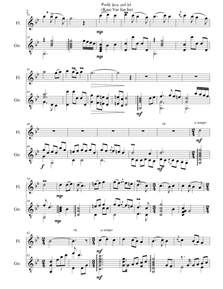 Kani Vur Jan Im (Քանի վուր ջան իմ) - (As long as I live) arranged for flute and classical guitar image number null