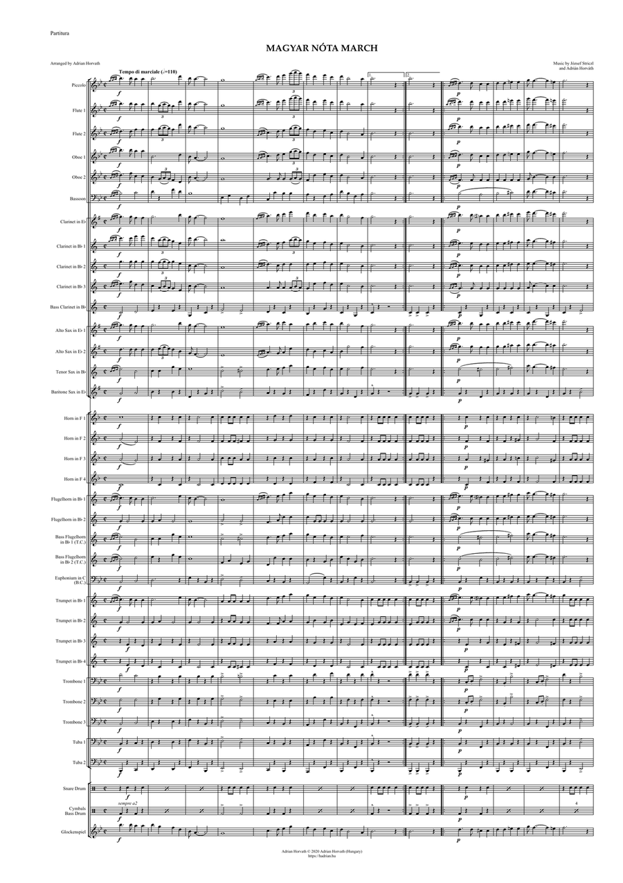 Magyar nóta March Concert Band scores gallery preview page 3