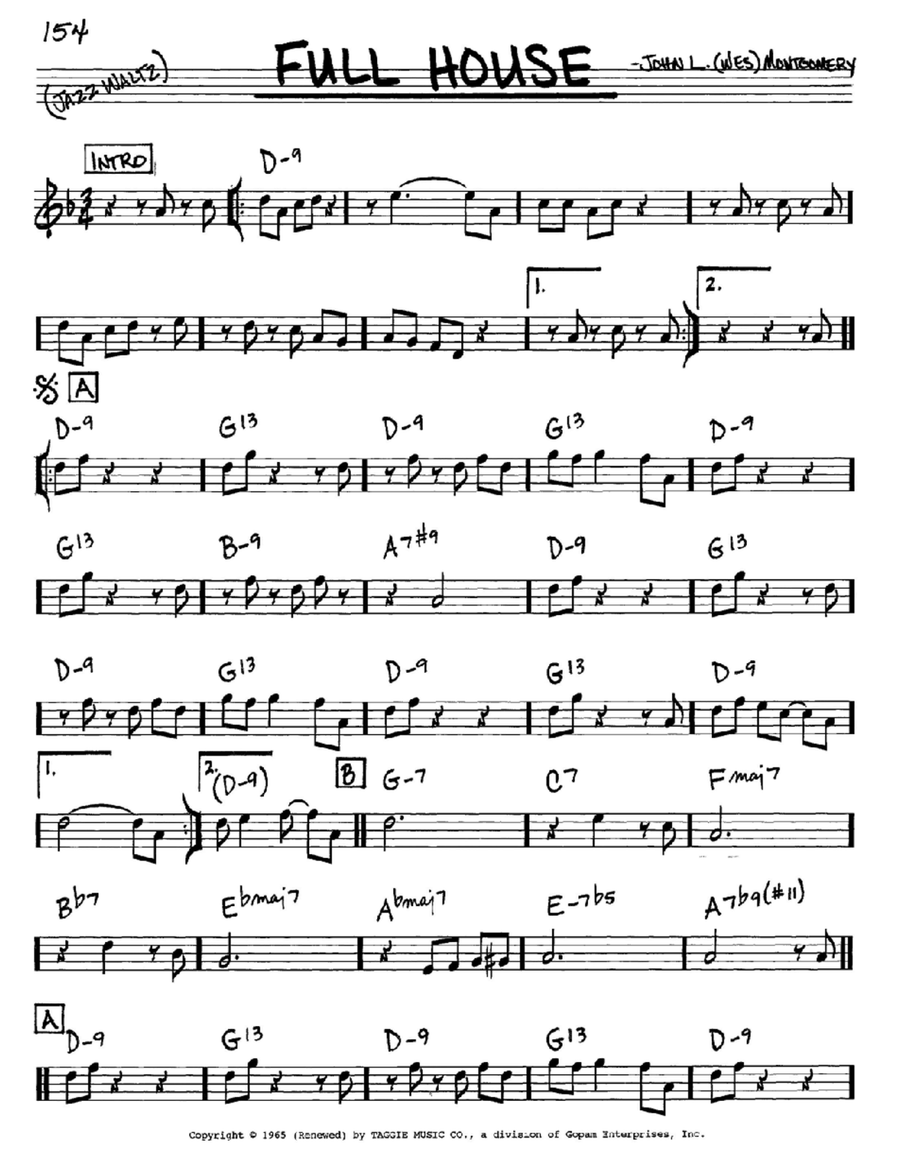 Full House Full House E-Flat Instrument scores gallery preview page 1