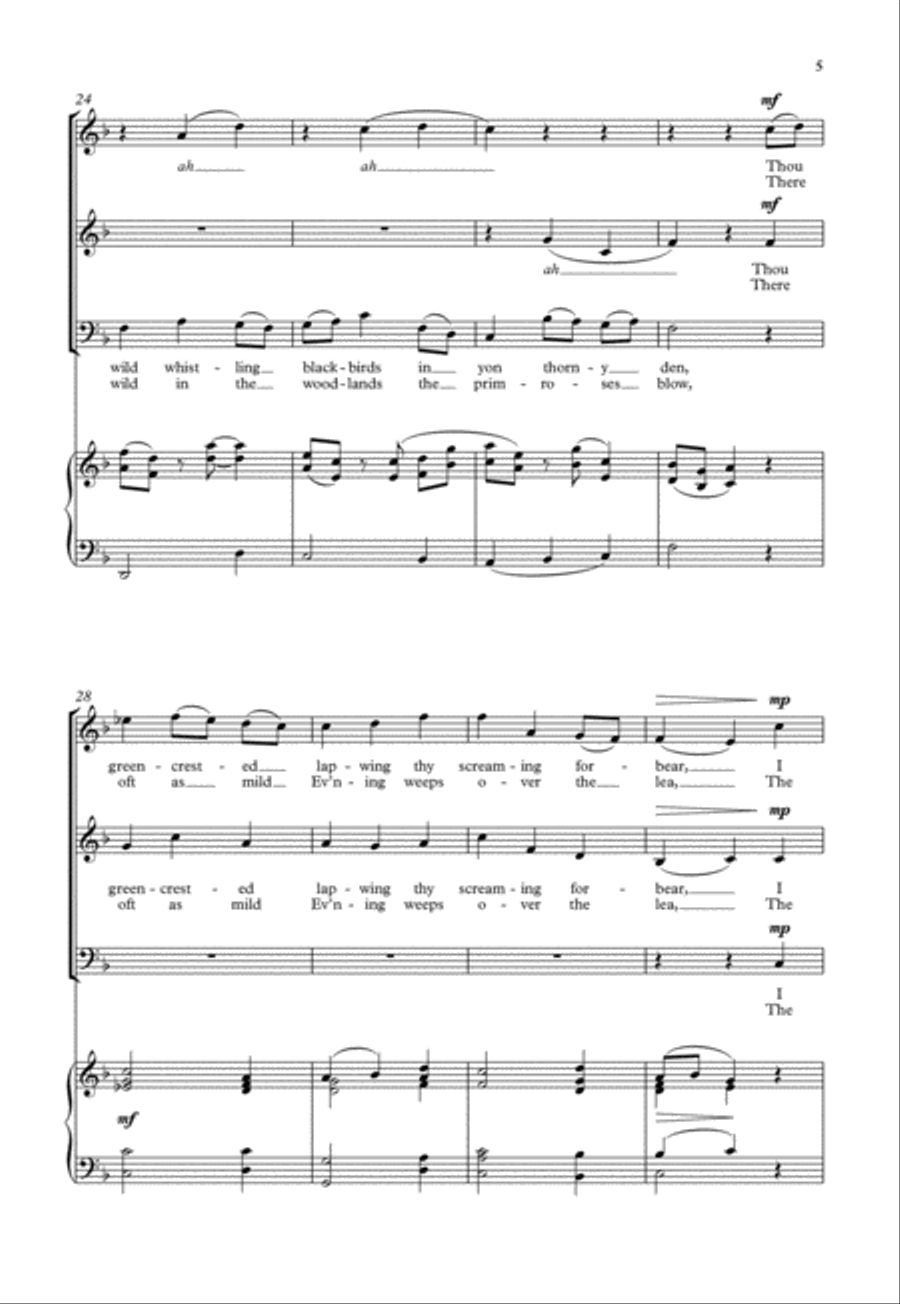 Twa Burns Songs 3-Part scores gallery preview page 5