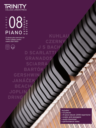 Book cover for Piano Exam Pieces Plus Exercises 2021-2023: Grade 8 - Extended Edition