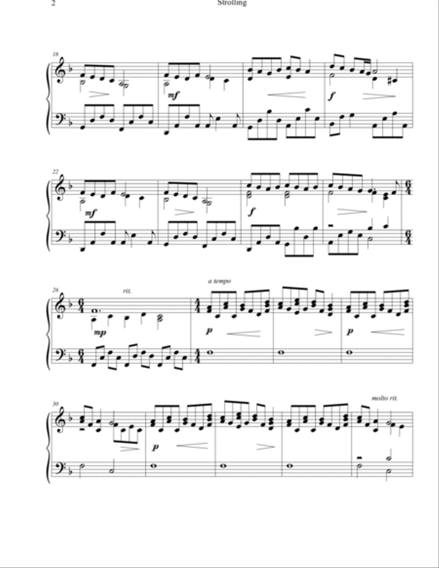 Strolling Piano Solo scores gallery preview page 2