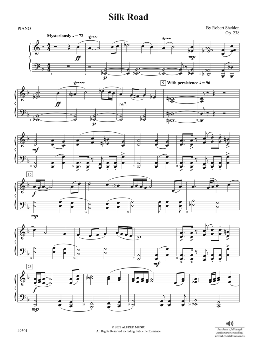 Silk Road: Piano Accompaniment Concert Band scores gallery preview page 1