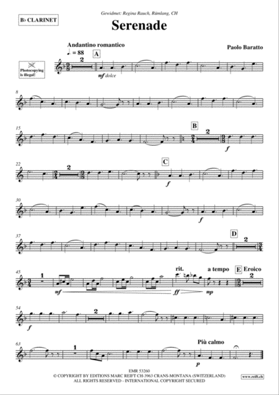 Serenade Clarinet Solo scores gallery preview page 2