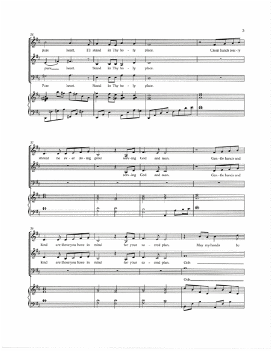 Psalm 24: Clean Hands and Pure Heart 3-Part scores gallery preview page 4