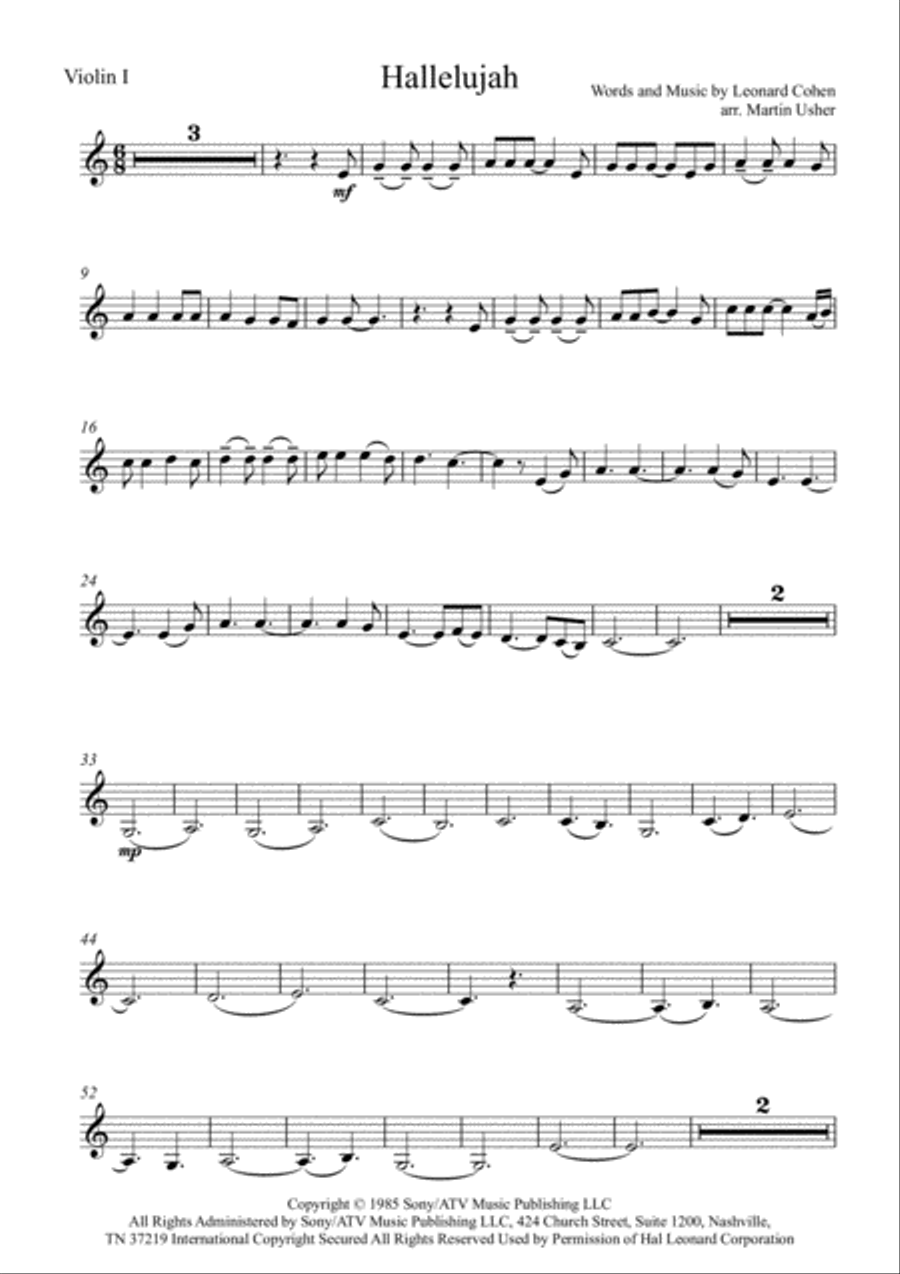 Hallelujah String Quartet scores gallery preview page 6